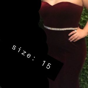 red velvet formal dress